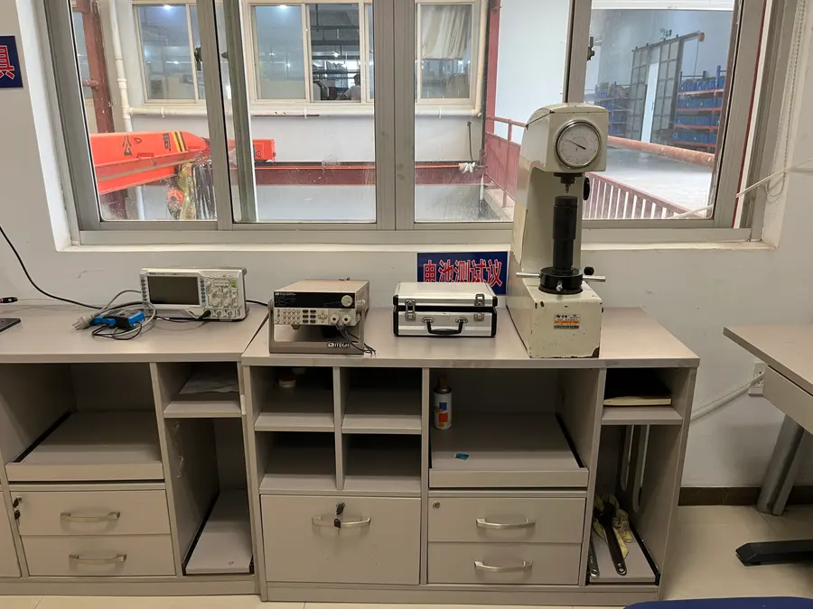 QC lab bench with electrical test equipment
