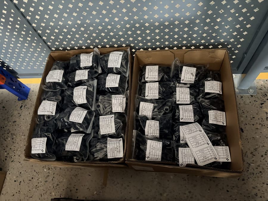 Individually bagged and labelled components
